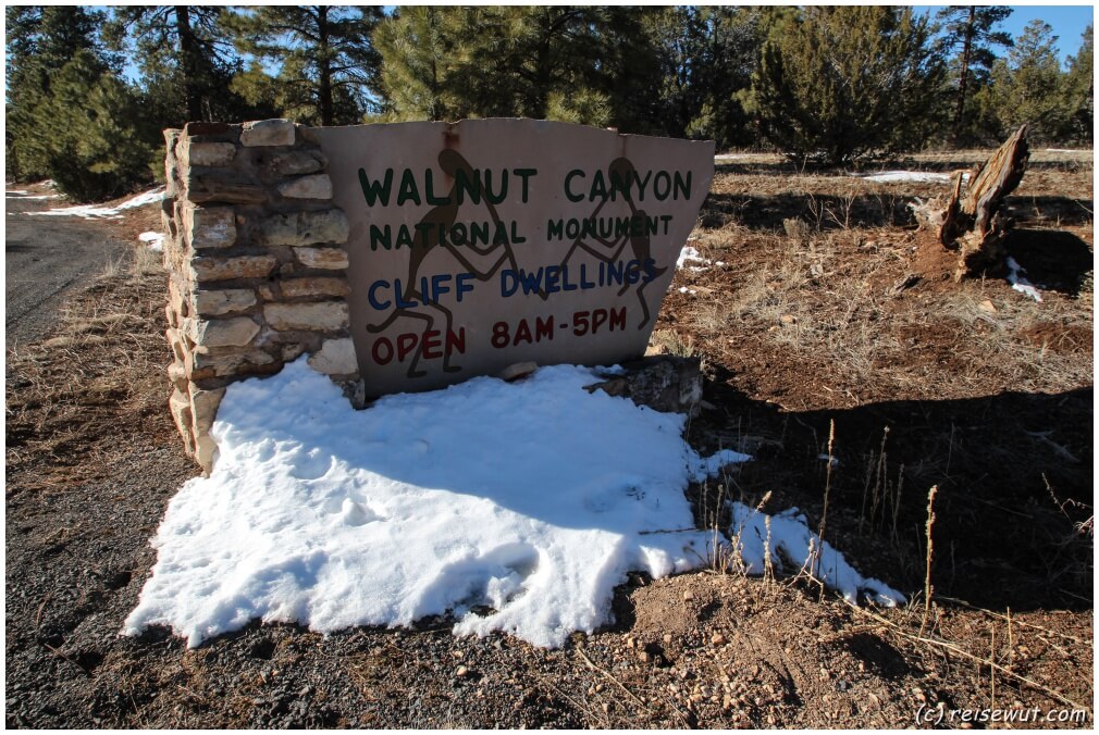 Der Eingang vom Walnut Canyon