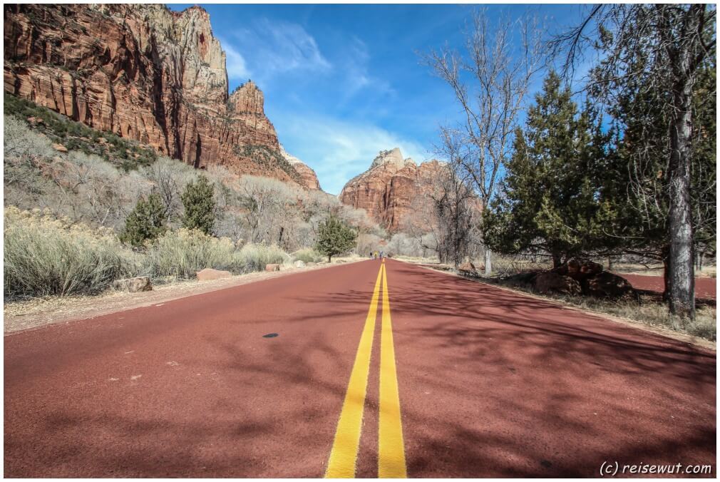 Zion Scenic Road in Richtung Angels Landing