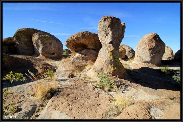 Steinsammlung im City of Rocks State Park