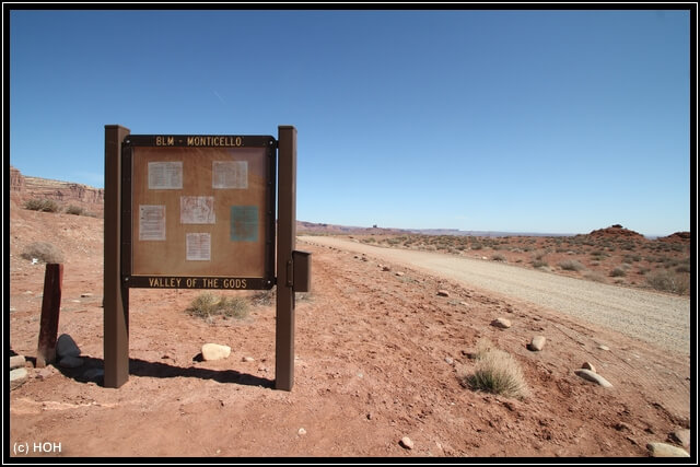 Infotafel beim Valley of the Gods