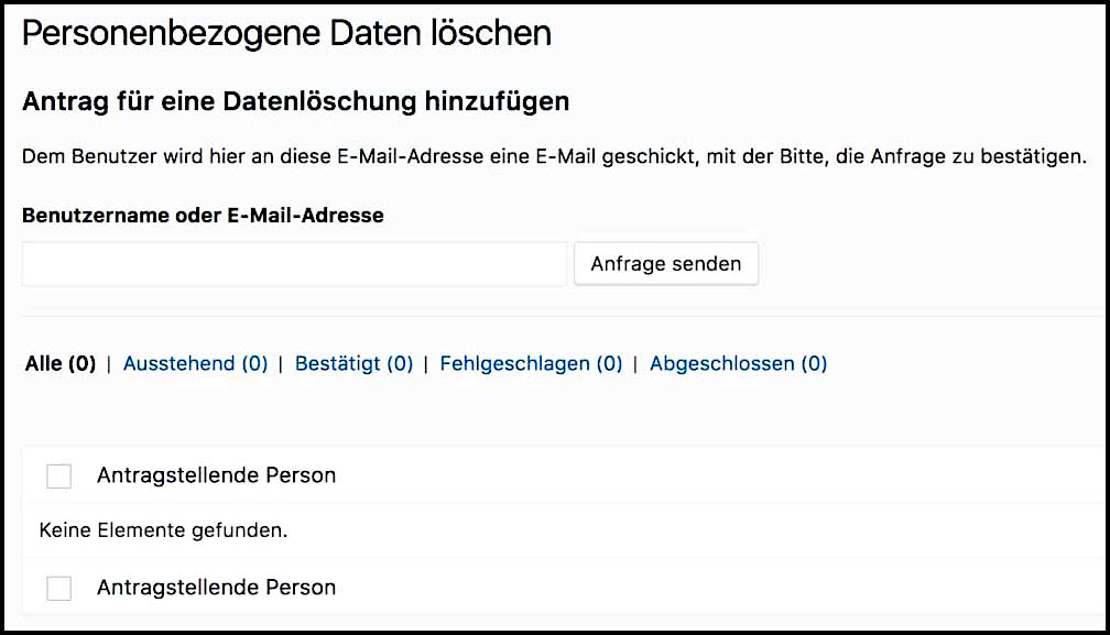 So schaut die Implementierung im WordPress Backend aus