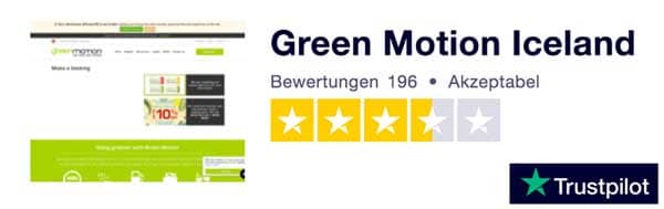 Bewertungen von Green Motion bei Trustpilot