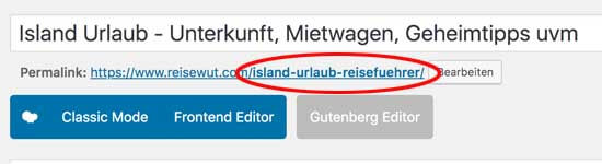 Beispiel für eine saubere, möglichst kurze URL