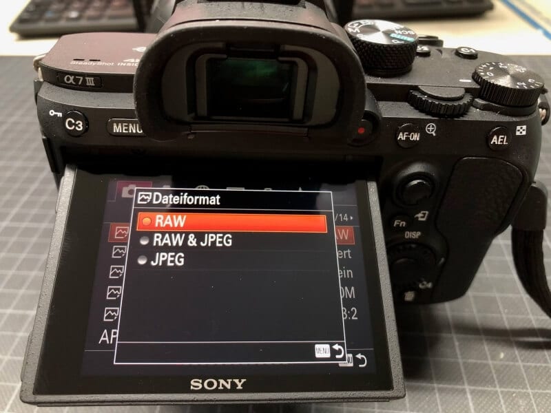 Fotografiert wird grundsätzlich nur noch im RAW-Format