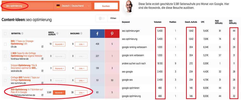 Auch ein Check, mit welchen Keywörtern die "Konkurrenz" rankt gehört zur Recherche mit dazu