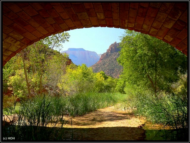 Blick durch die Pine Creek Bridge