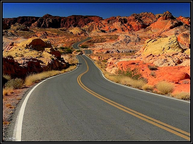 So schön fährt man durchs Valley of fire ... Rainbow Vista