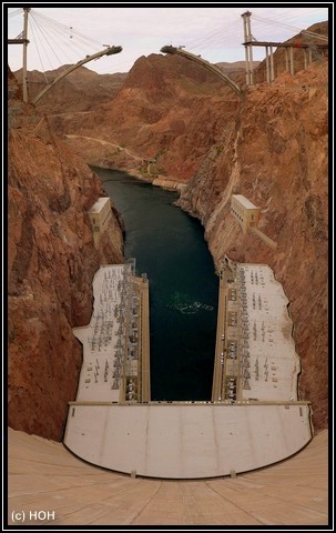 Hoover Dam mit der "Baustelle Bypass"