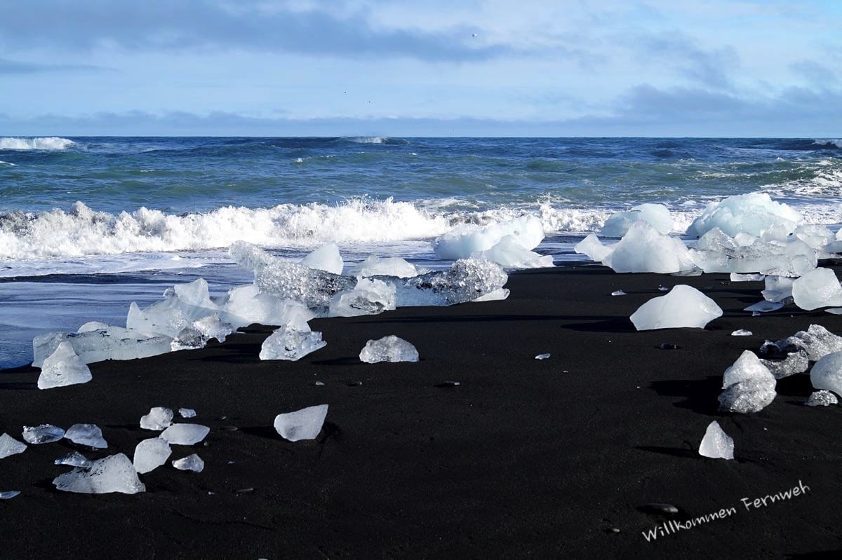 Einmalig in dieser Form auf dem Planeten, der Diamond Beach beim Jökulsarlon