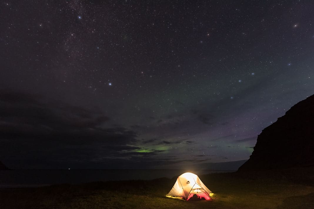Zelten unterm Sternenhimmel ist in Island nichts für Weicheier, das Wetter kann unbarmherzig sein