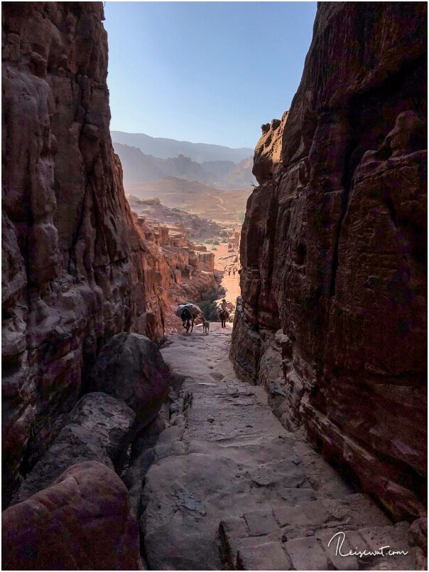 Der untere Bereich des Monastery Trails kurz nach Beginn der Stufen