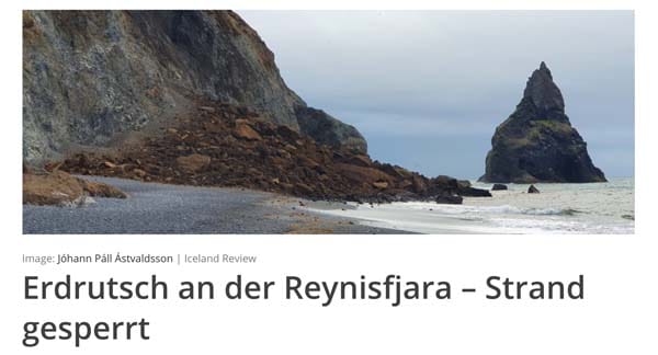 Erdrutsch an der Reynisfjara