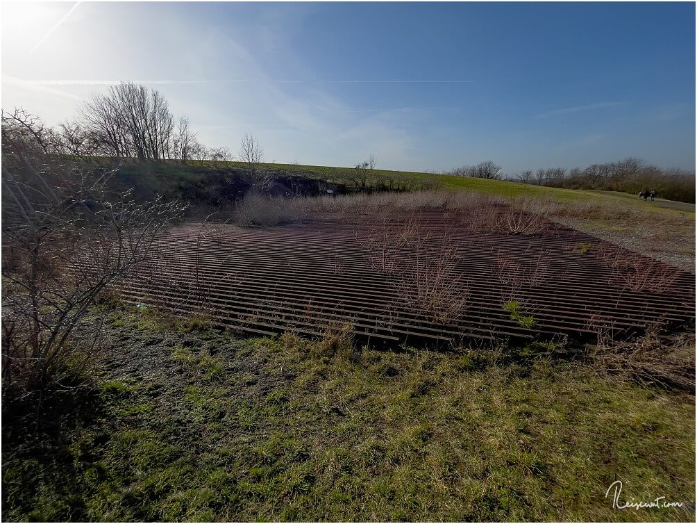 Das Schienenplateau oben auf der Halde Rungenberg