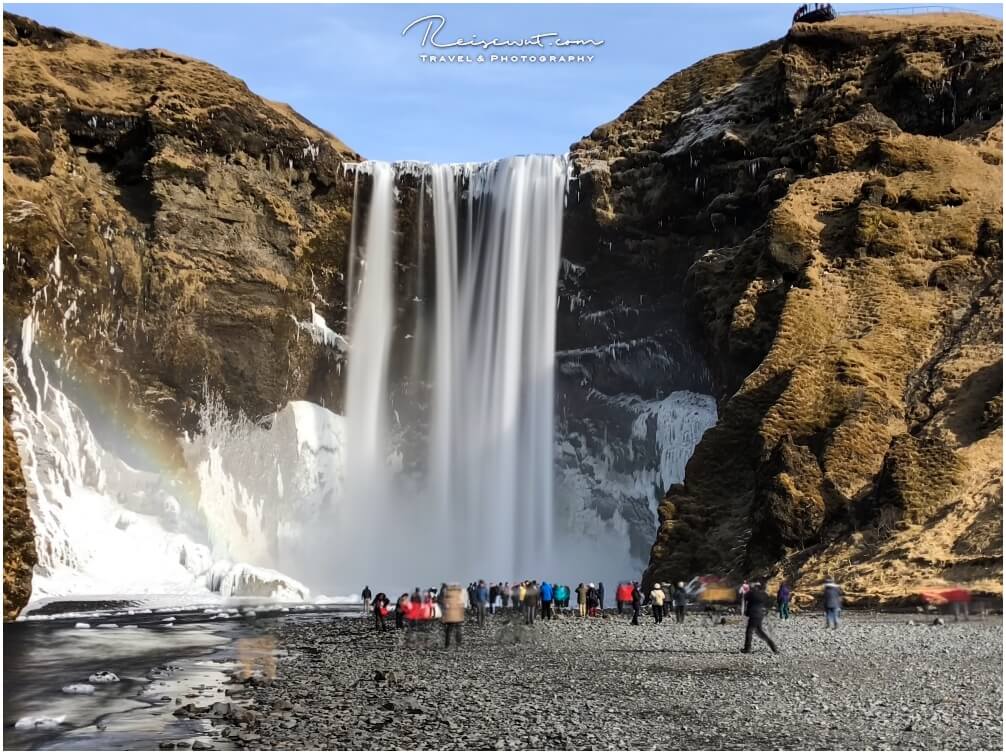 Skogafoss mit Langzeit-Effekt der iPhone Kamera