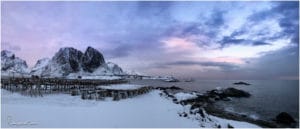 Sonnenuntergang bei Sakrisøy