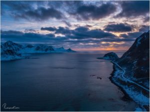 Sonnenuntergang am Haukland Beach
