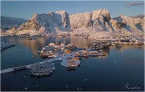 Aerial Aufnahmen von Sakrisøy