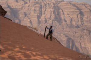 Stefan beim Sandboarding