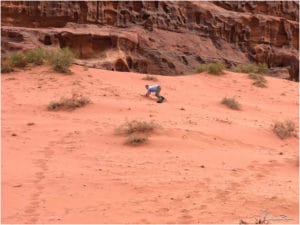 Sandboarding in Wadi Rum