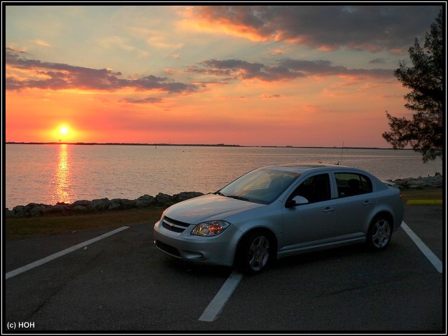 Unser Chevy Cobalt beim Sonnenuntergang