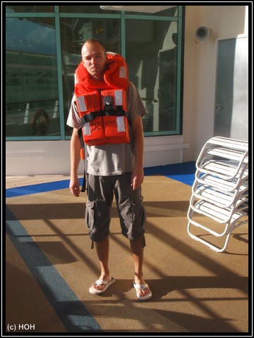 Auf dem Weg zur Rettungsübung, kurz nach der Einschiffung Liberty of the Seas