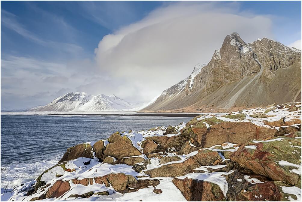 Blick über die Laguen in Richtung Vestrahorn