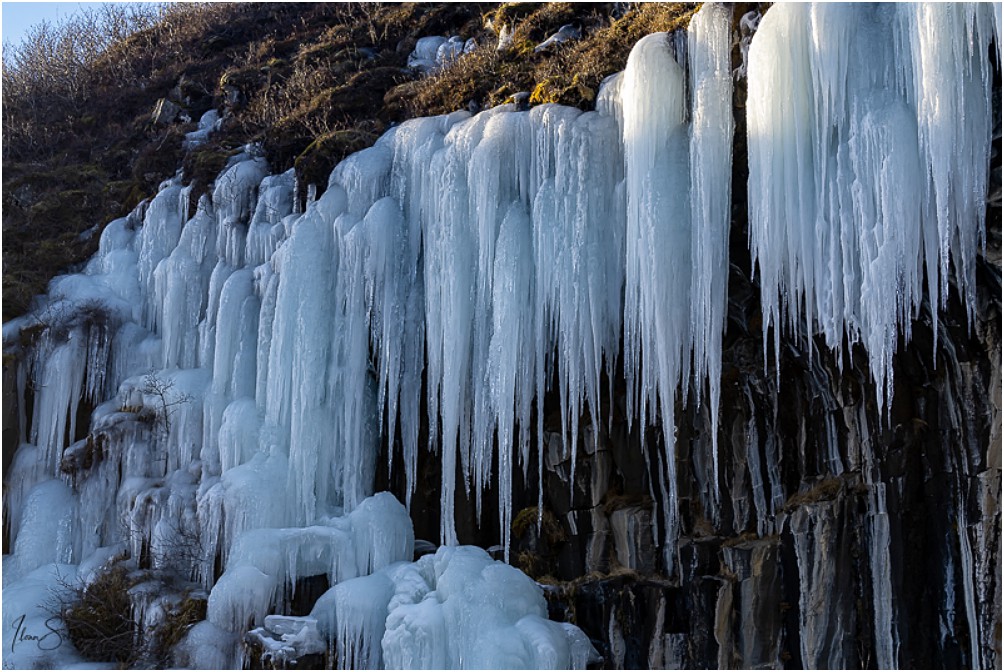 Die Eiszapfen aus der Nähe