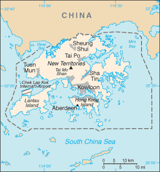 Karte Hong Kong