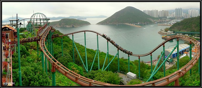 Ocean Park Panorama mit Blick auf Aberdeen