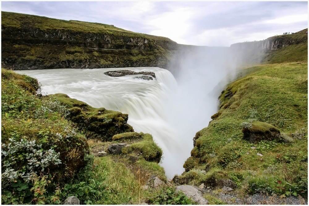 Die klassische Ansicht des Gullfoss