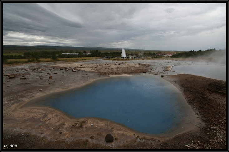 Blue Pool und Strokkur Eruption Animation