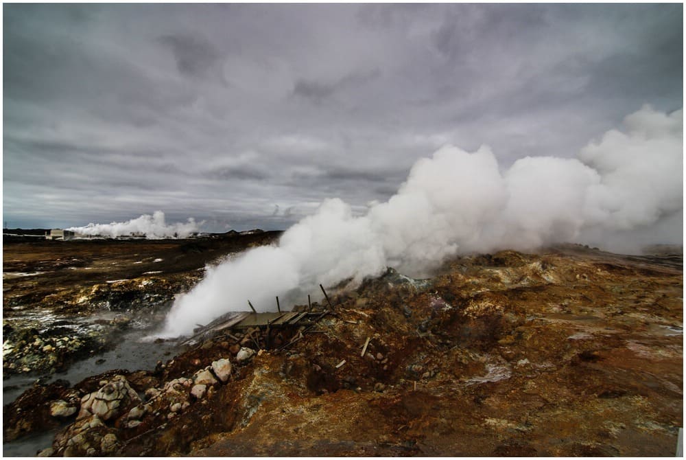 Gunnuhver Geothermal Area, hier kurz nach der erhöhten Aktivität vor einiger Zeit