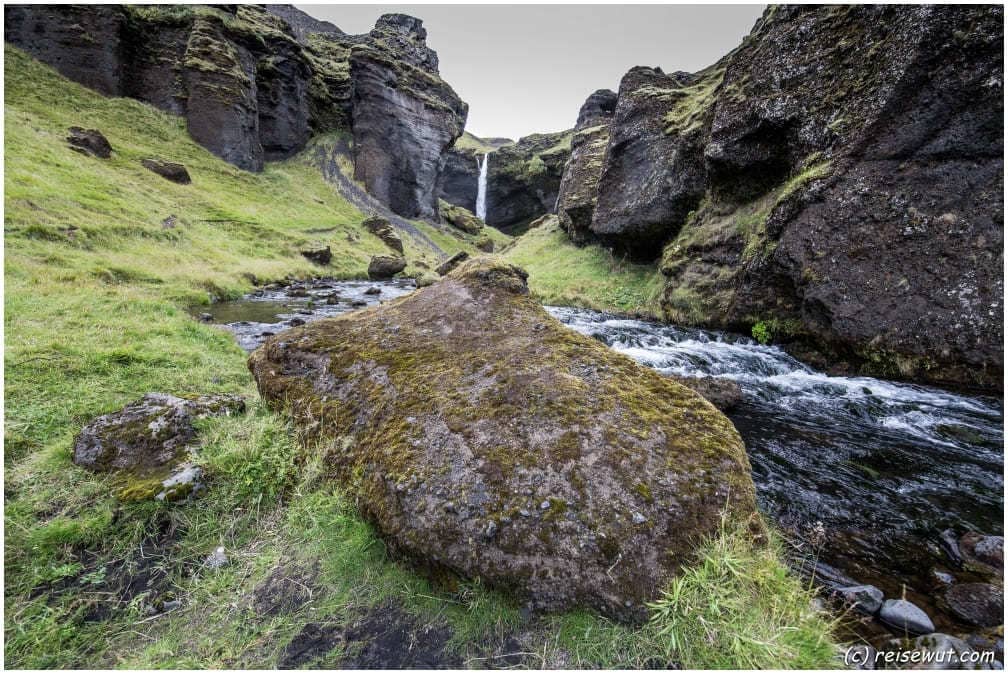 Blick zurück auf den Weg zum Kvernufoss