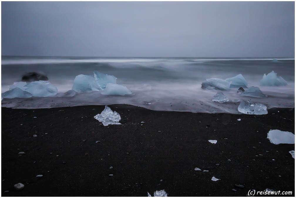 Eisdiamanten am Diamond Beach