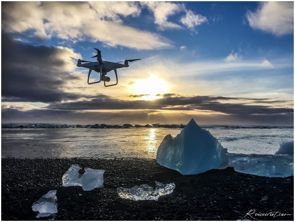 Phantom 4 Pro am Diamond Beach