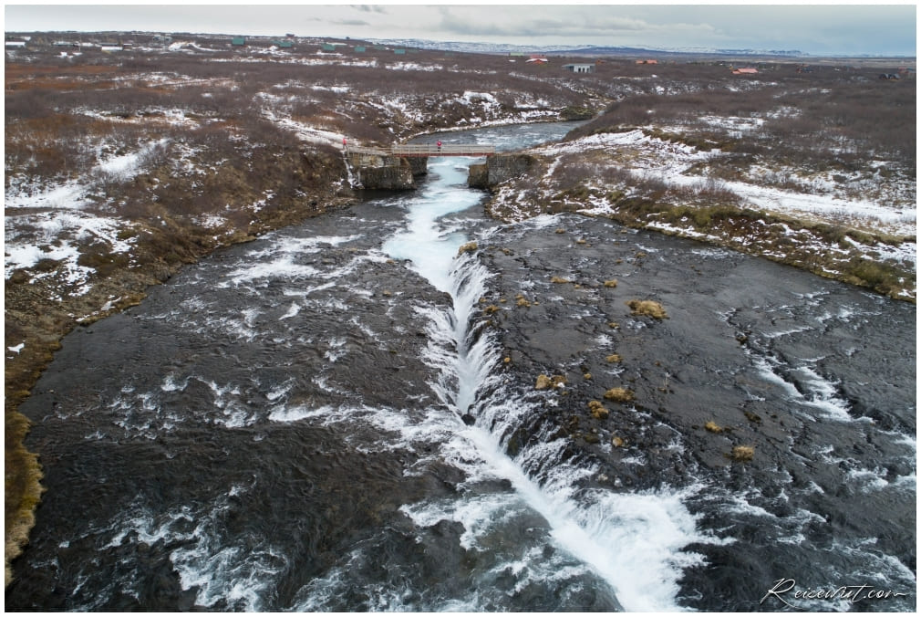 Der Brúarfoss hier mal aus einer eher ungewöhnlichen Perspektive von der anderen Seite