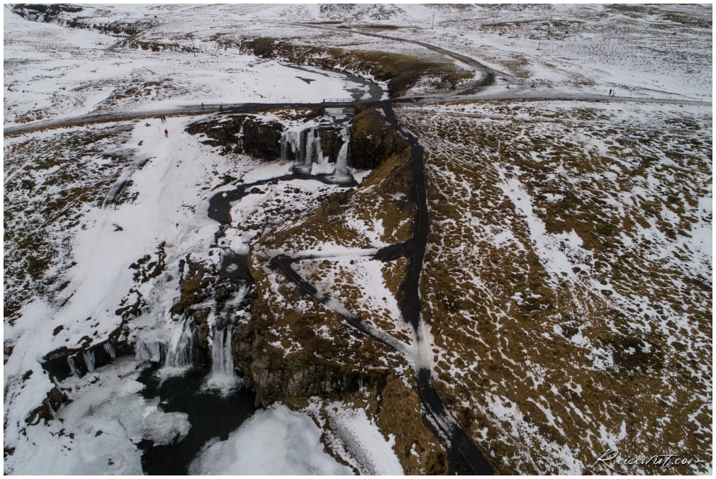 Kirkjufellfoss Aerial Shot, mittlerweile ist dort leider eine Flugverbotszone