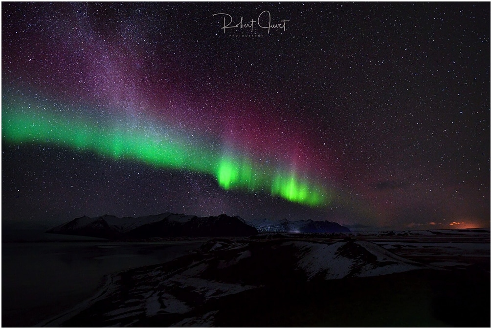 Jökulsarlon Aurora mit Milchstraße