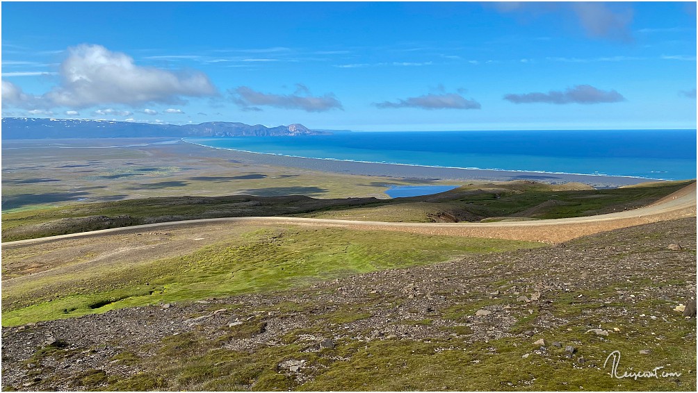 Gigantische Aussicht heute in Richtung Meer und Þerribjörg Cliffs