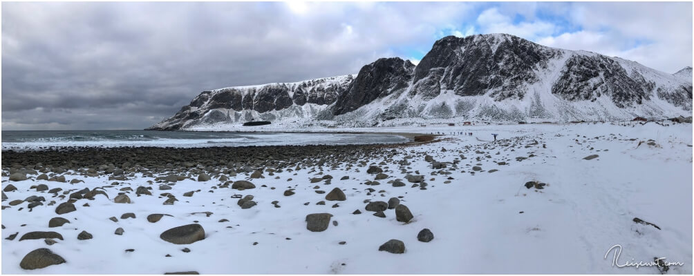 Unstad Beach, hier mal eine Panoramaaufnahme mit dem iPhone