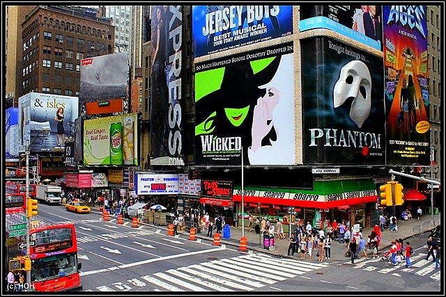 Buntes Treiben am New Yorker Times Square