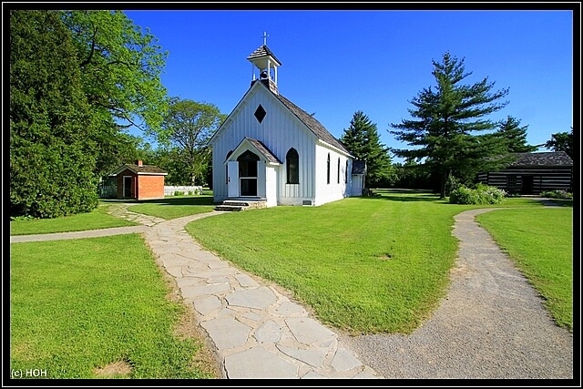 Die alte Kirche in der Balls Falls Conservation Area