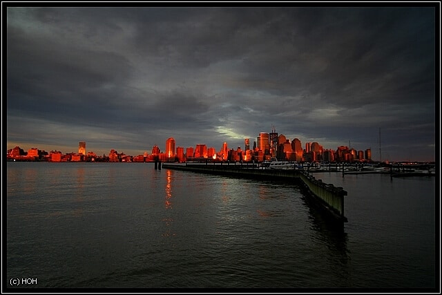 Goldene Skyline von Manhattan
