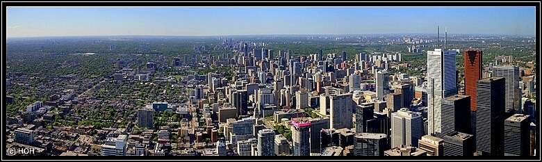 Panorama von Toronto, oben vom CN Tower aus gesehen