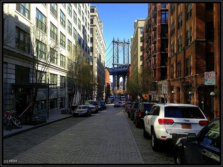 Der berühmte Blick auf die Manhattan Bridge