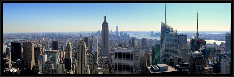 Der Blick vom Top of the Rock auf das Empire State Building