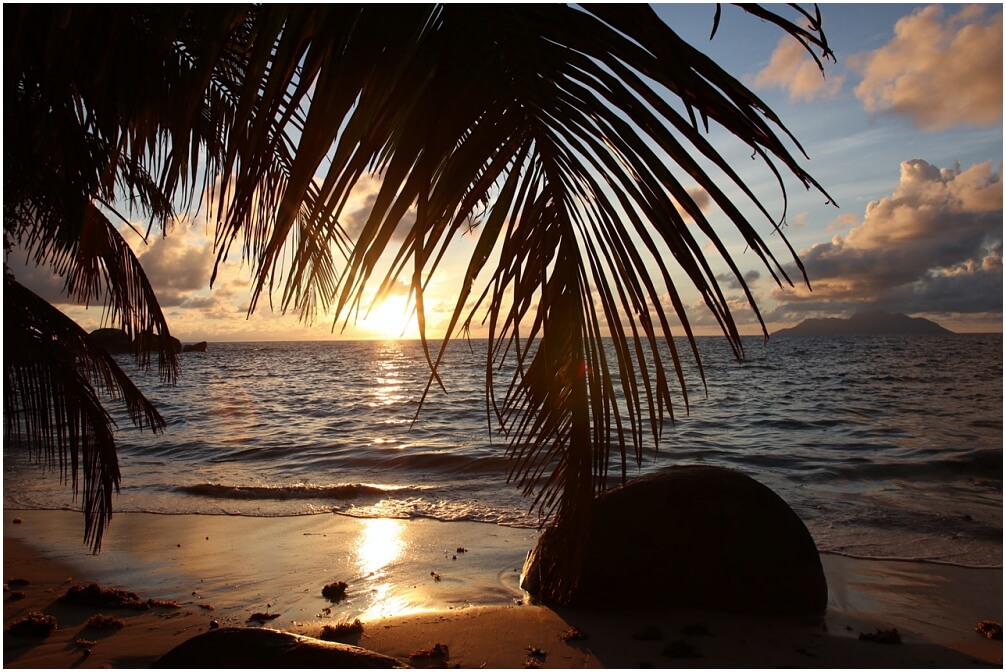 Toller Sonnenuntergang in Norden von Mahé, Seychellen