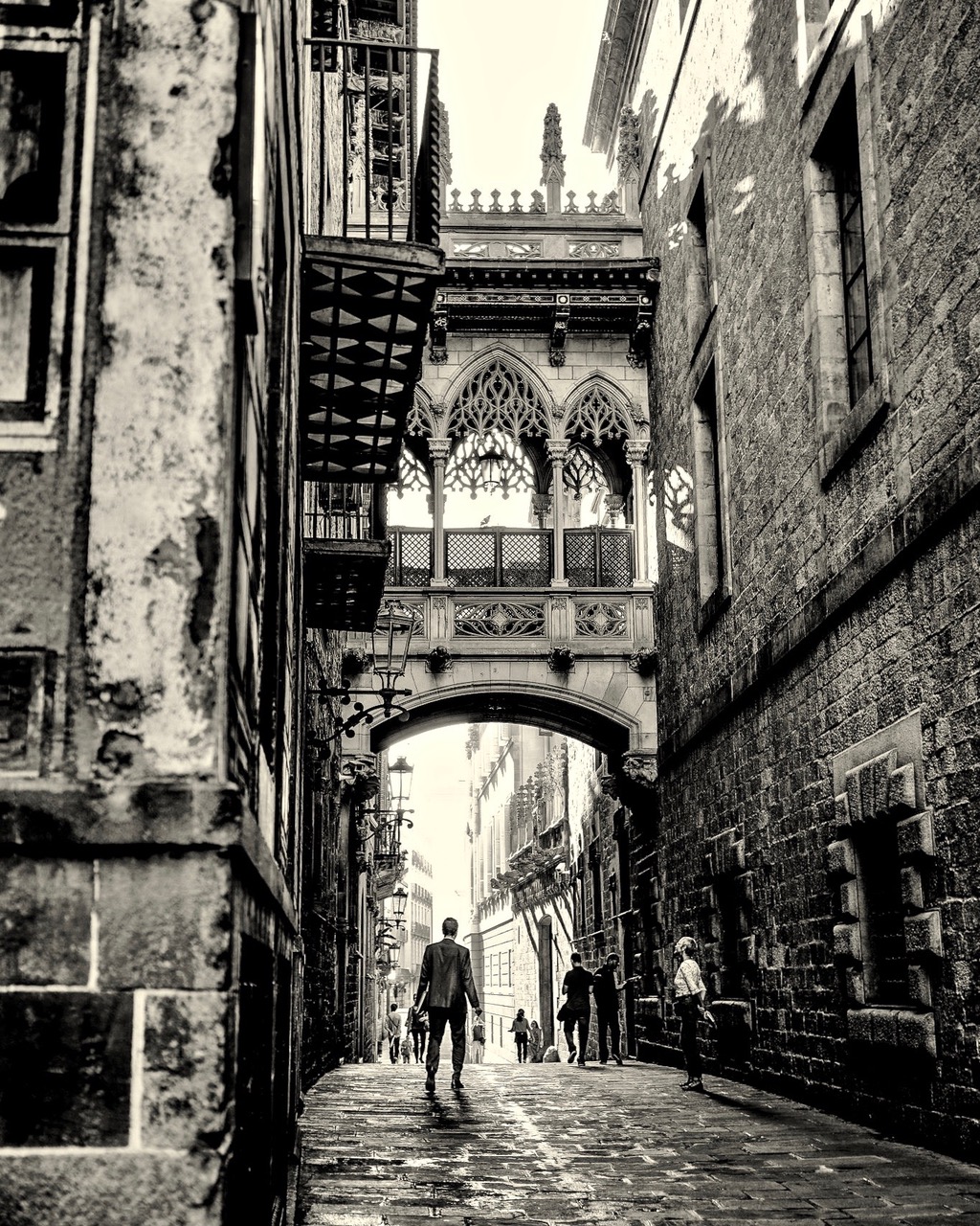 Seufzerbrücke Barri Gotic in Barcelona