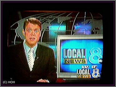 Local News Nachrichtensprecher mit Hypnoseblick