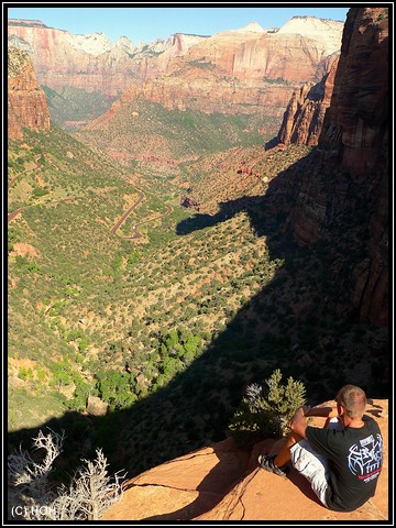 Am Endes des Trails beim Zion Canyon Overlook